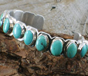 Native American Turquoise 12 Stone Cuff Bracelet-sz 6 3/8